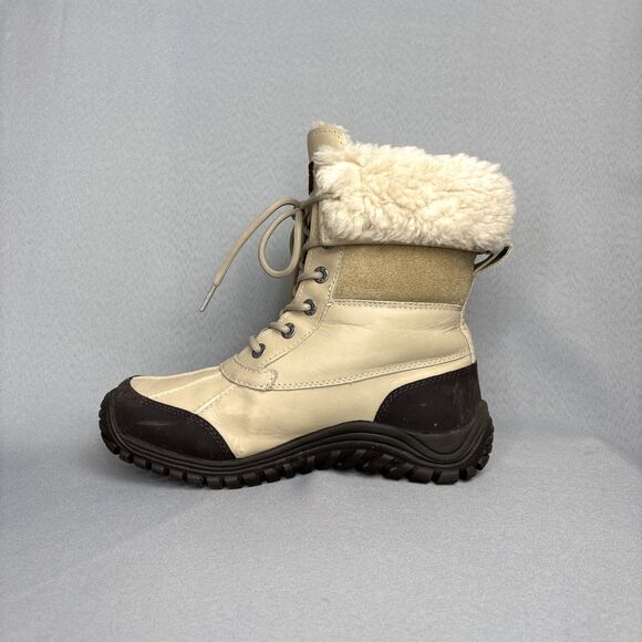 Womens UGG Boots Sz 8 Sand Adirondack II Fur Cuff Snow Water Weather-Proof $250 - Picture 7 of 15